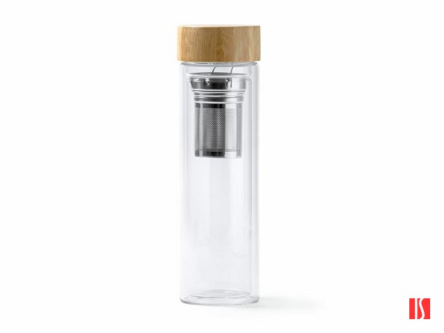 Бутылка SAOKO из боросиликатного стекла 420 мл, прозрачный/натуральный