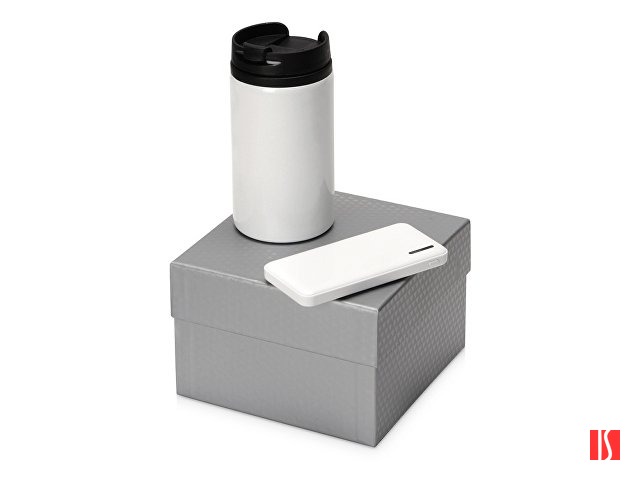 Подарочный набор Full Jar с внешним аккумулятором и  термокружкой, белый