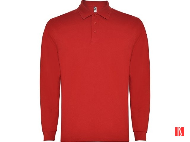 Рубашка поло "Carpe" мужская с длинным рукавом, красный