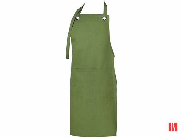 Хлопковый фартук Delight с карманом и регулируемыми завязками, хаки