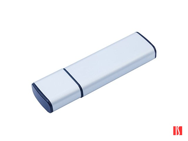 USB-флешка металлическая на 16ГБ с колпачком, серебро