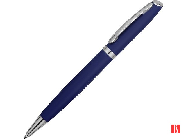 Ручка металлическая шариковая «Flow» soft-touch, темно-синий/серебристый