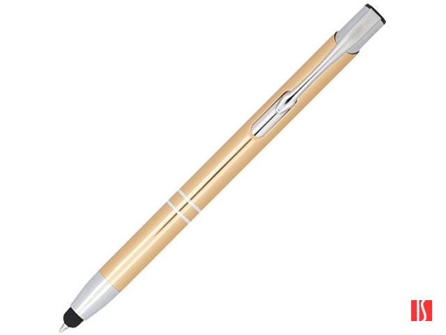 Шариковая кнопочная ручка-стилус Moneta из анодированного алюминия, золотой