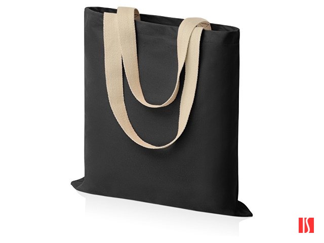 Сумка для шопинга Steady из хлопка с парусиновыми ручками, 260 г/м2, черный