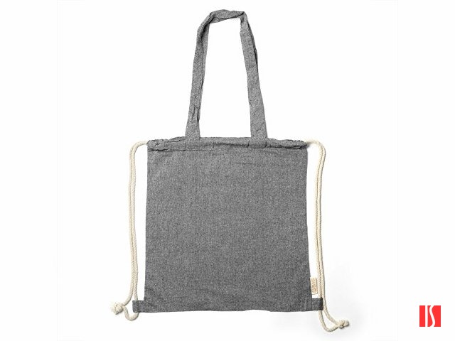 Рюкзак-мешок VARESE из переработанного хлопка, черный