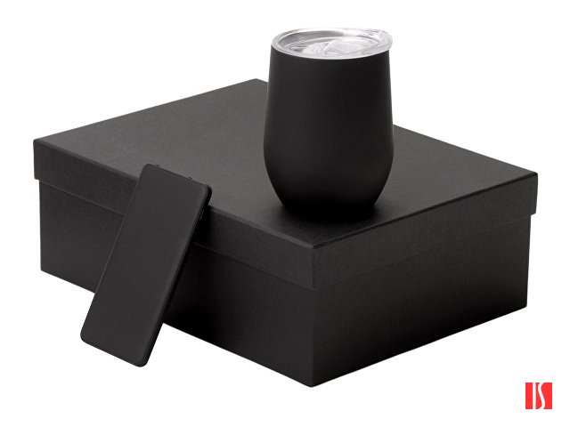 Подарочный набор с термокружкой и повербанком С1, 5000 mAh, черный