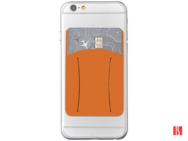 Картхолдер для телефона с отверстием для пальца, оранжевый