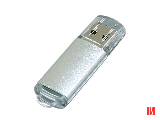 Флешка 3.0 промо прямоугольной формы  c прозрачным колпачком, 32 Гб, серебристый