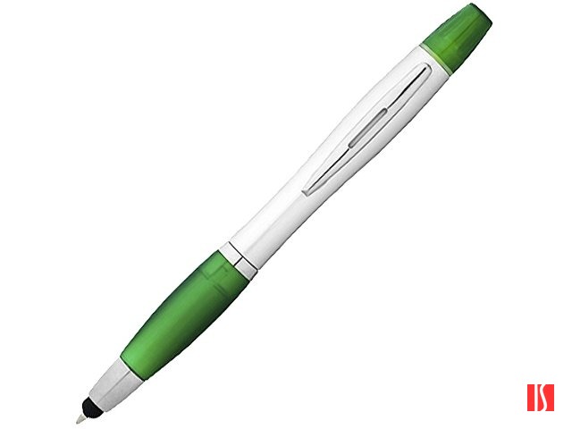 Ручка-стилус "Nash" с маркером, зеленый/серебристый