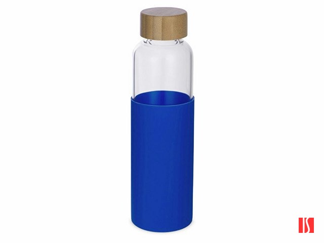 Бутылка для воды стеклянная "Refine", в чехле, 550 мл,  синий