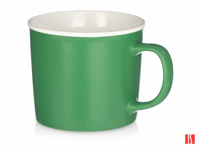 Матовая кружка Nancy 360 мл цветная снаружи, белая внутри, зеленый классический