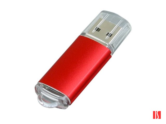 Флешка промо прямоугольной формы  c прозрачным колпачком, 32 Гб, красный