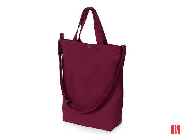 Купить Сумка Helfer из хлопка на кнопке с регулирующейся лямкой, бордовый Сумка Helfer из хлопка на кнопке с регулирующейся лямкой, бордовый