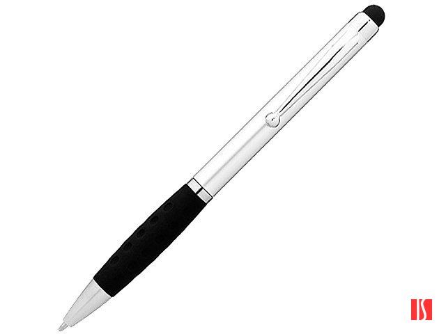 Ручка-стилус шариковая "Ziggy" черные чернила, серебристый/черный