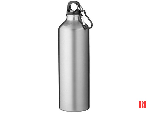 Алюминиевая бутылка для воды Oregon объемом 770 мл с карабином - Серебряный