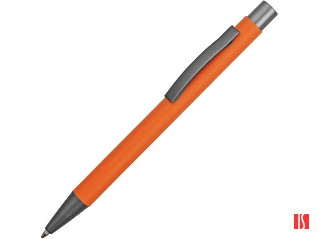 Ручка металлическая soft touch шариковая «Tender», оранжевый/серый