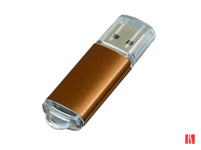 Флешка 3.0 промо прямоугольной формы  c прозрачным колпачком, 32 Гб, коричневый