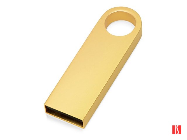 USB 2.0-флешка на 32 Гб с мини чипом и круглым отверстием, золотистыйй