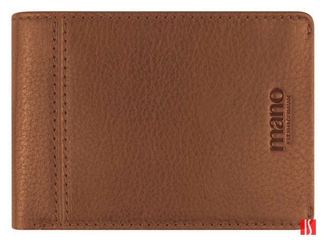 Бумажник Mano "Don Montez", натуральная кожа в коньячном цвете, 12,8 х 9 см