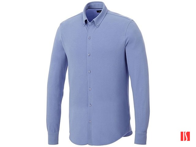 Мужская рубашка Bigelow из пике с длинным рукавом, светло-синий