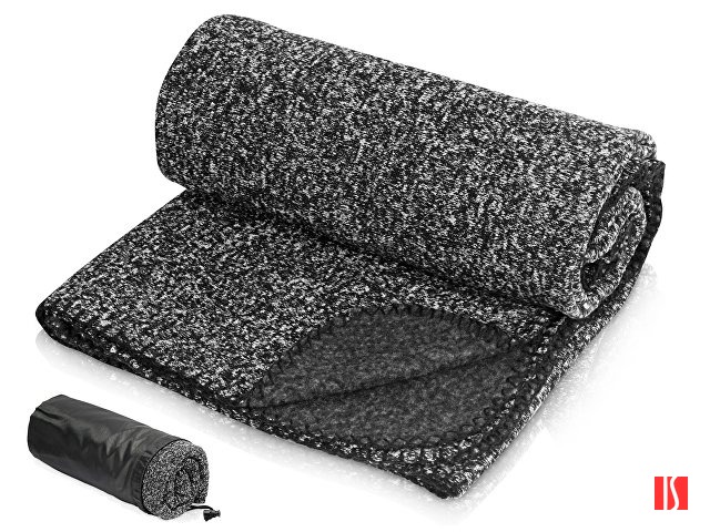 Плед вязаный «Blend» в чехле, черный