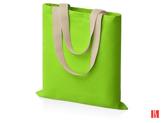 Сумка для шопинга Steady из хлопка с парусиновыми ручками, 260 г/м2, зеленое яблоко