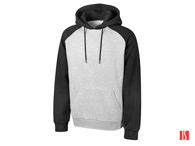 Толстовка с капюшоном «Dublin» мужская, черный/серый меланж