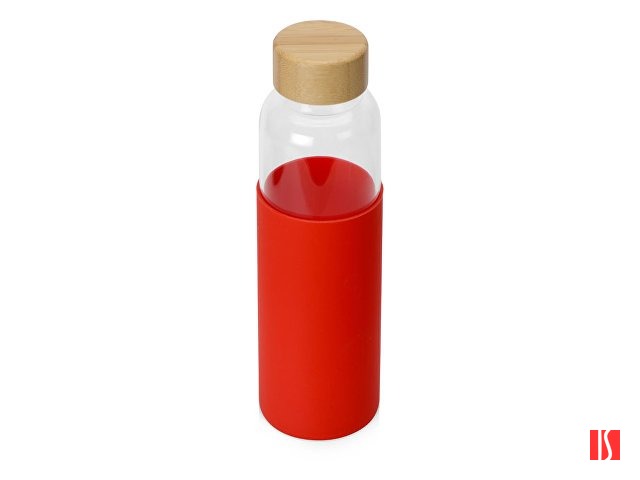 Бутылка для воды стеклянная "Refine", в чехле, 550 мл, красный