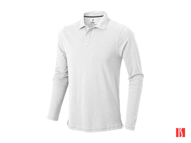 Рубашка поло "Oakville" мужская с длинным рукавом, белый