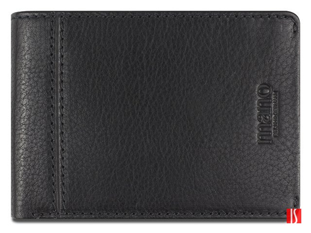 Бумажник Mano "Don Montez", натуральная кожа в черном цвете, 12,8 х 9 см