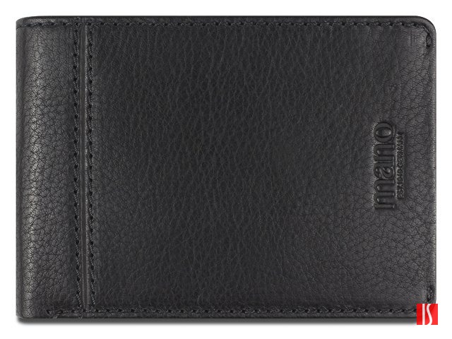 Бумажник Mano "Don Montez", натуральная кожа в черном цвете, 12,8 х 9 см