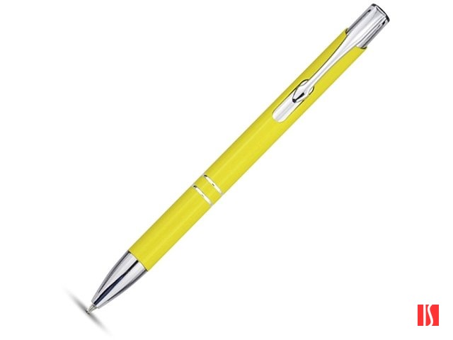 Алюминиевая шариковая кнопочная ручка Moneta, синие чернила, желтый