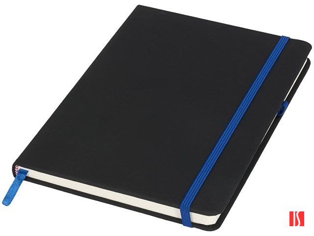 Блокнот Noir среднего размера, черный/синий