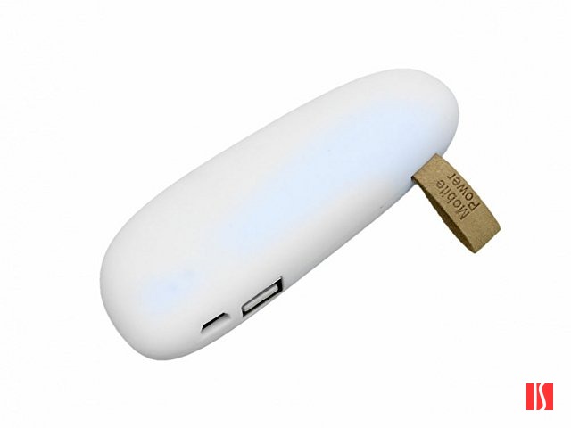 PB_Small_stone Универсальное зарядное устройство power bank в форме камня. 2600MAH. Белый