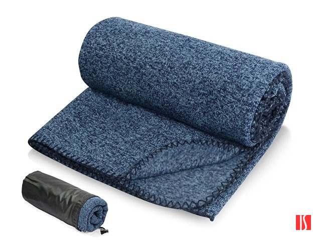 Плед вязаный Blend в чехле, синий