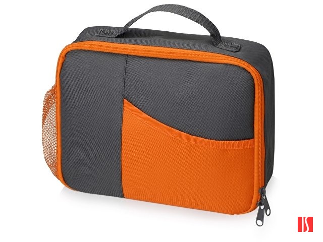 Изотермическая сумка-холодильник "Breeze" для ланч-бокса, серый/оранжевый