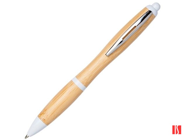 Шариковая ручка Nash из бамбука, натуральный/белый