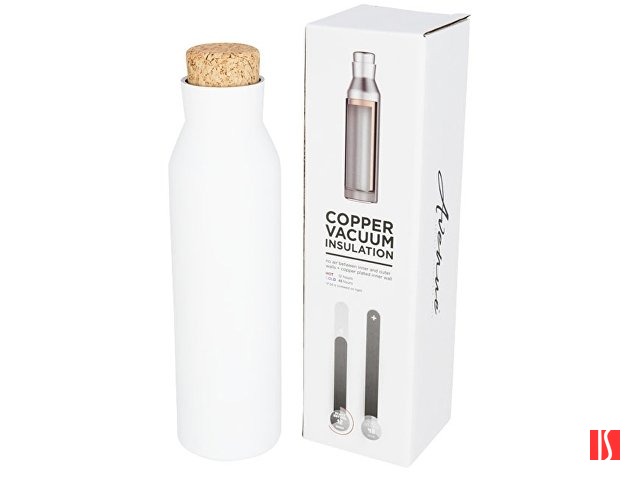 Вакуумная изолированная бутылка с пробкой, белый