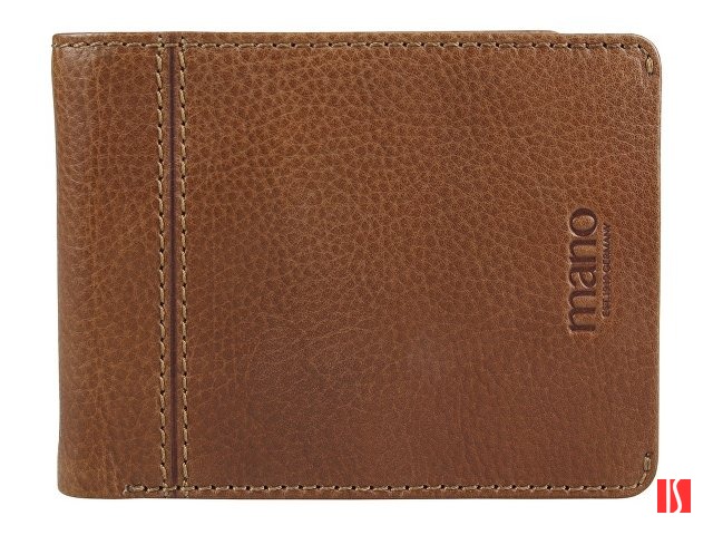 Бумажник Mano "Don Montez", натуральная кожа в коньячном цвете, 12,5 х 9,7 см