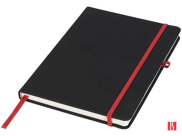 Блокнот Noir среднего размера, черный/красный