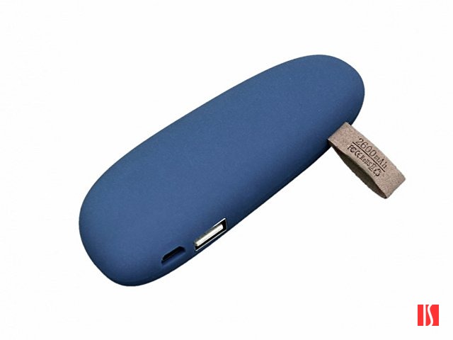 PB_Small_stone Универсальное зарядное устройство power bank в форме камня. 2600MAH. Темно-синий