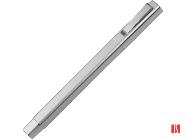 Ручка шариковая пластиковая "Quadro", квадратный корпус, серебристый
