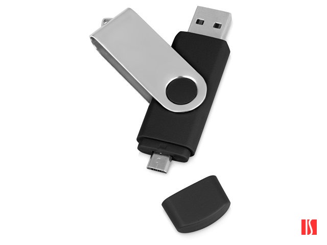 USB/micro USB-флешка 2.0 на 16 Гб «Квебек OTG», черный