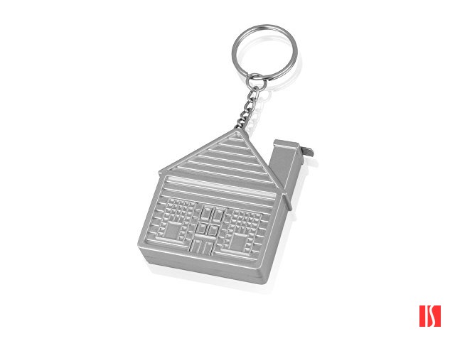 Брелок-рулетка "Домик", 1 м., серебристый