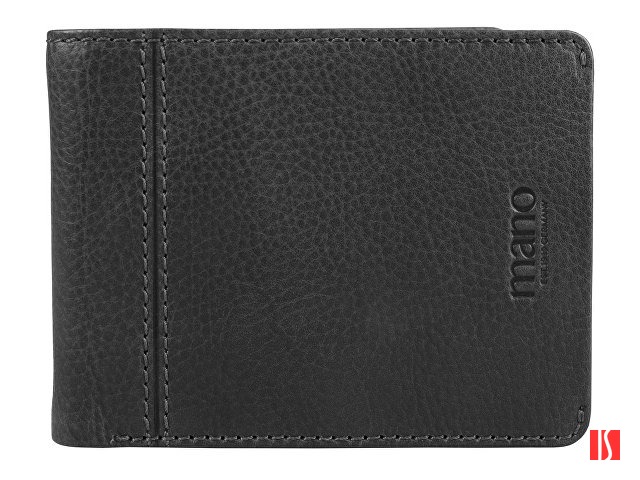 Бумажник Mano "Don Montez", натуральная кожа в черном цвете, 12,5 х 9,7 см