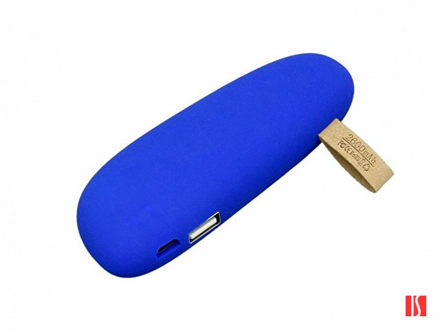 PB_Small_stone Универсальное зарядное устройство power bank в форме камня. 2600MAH. Синий