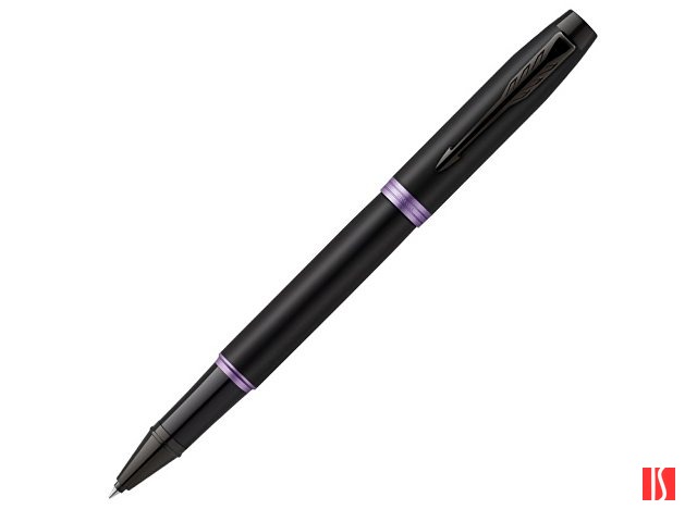 Ручка-роллер Parker IM Vibrant Rings Flame Amethyst Purple, стержень:Fblk, в подарочной упаковке.