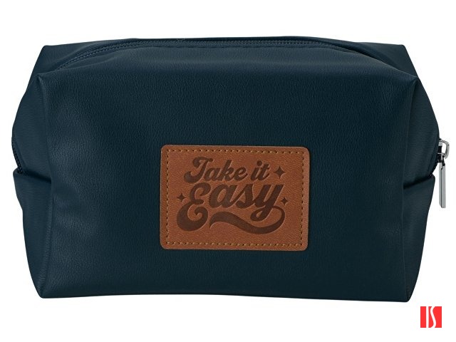 Косметичка из эко-кожи "Enio", темно-синий (патчи)