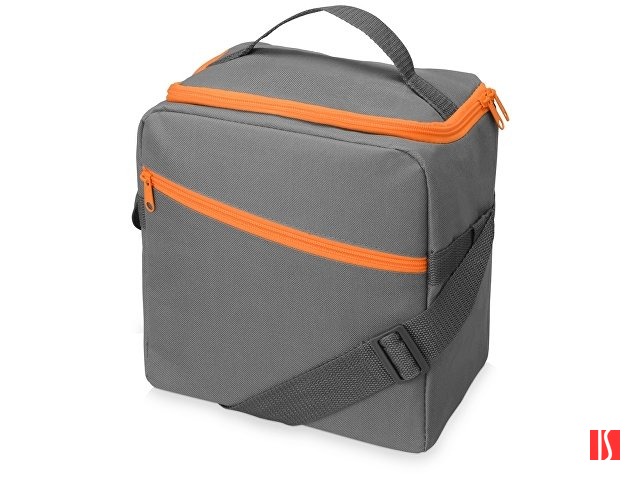 Изотермическая сумка-холодильник "Classic" c контрастной молнией, серый/оранжевый