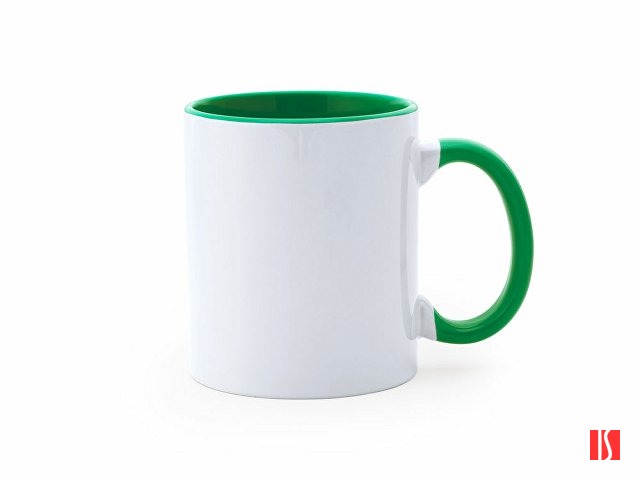 Кружка керамическая MANGO под сублимацию, 350 мл, белый/папоротник